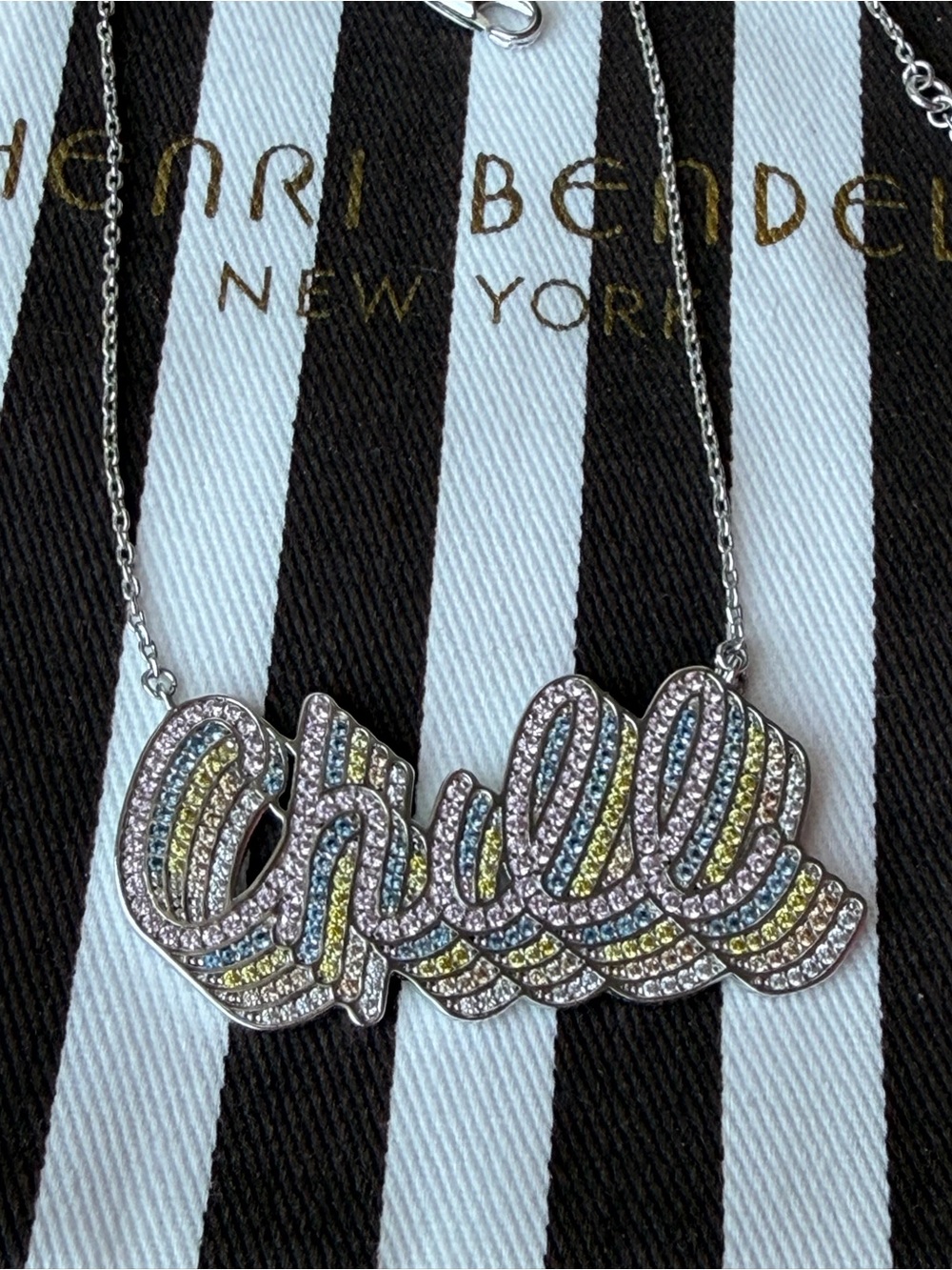 Henri Bendel "Chill" Swarovski Crystal Necklace w/ Dust Bag